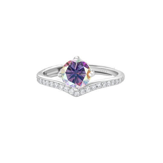 Elegant Round Moissanite Ring