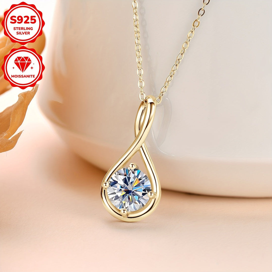 Single Stone Moissanite Pendant Necklace