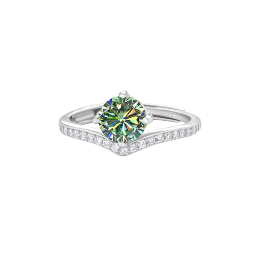 Elegant Round Moissanite Ring