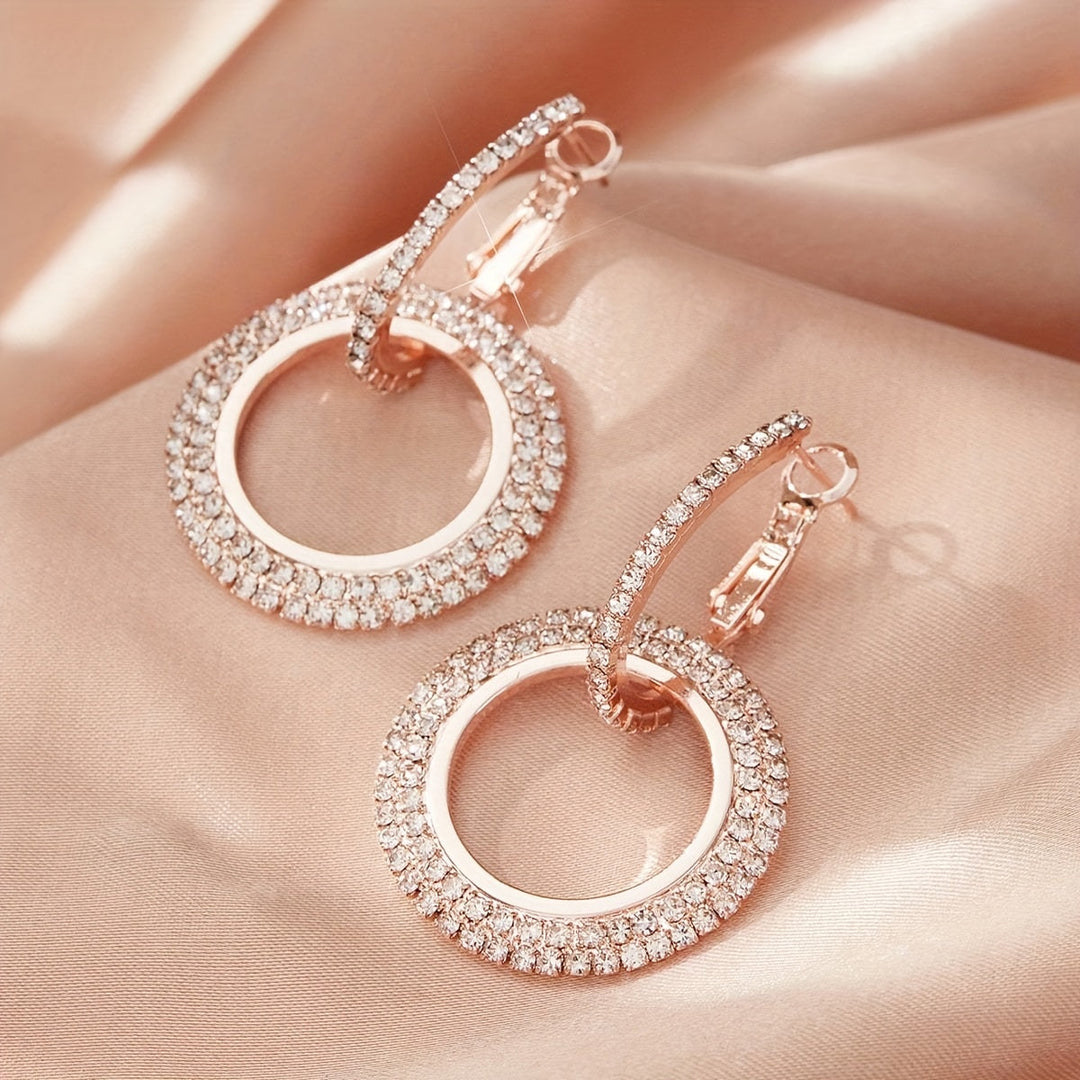 Hollow Circle Pendant Hoop Earrings