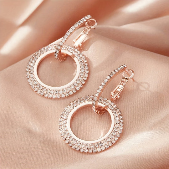 Hollow Circle Pendant Hoop Earrings