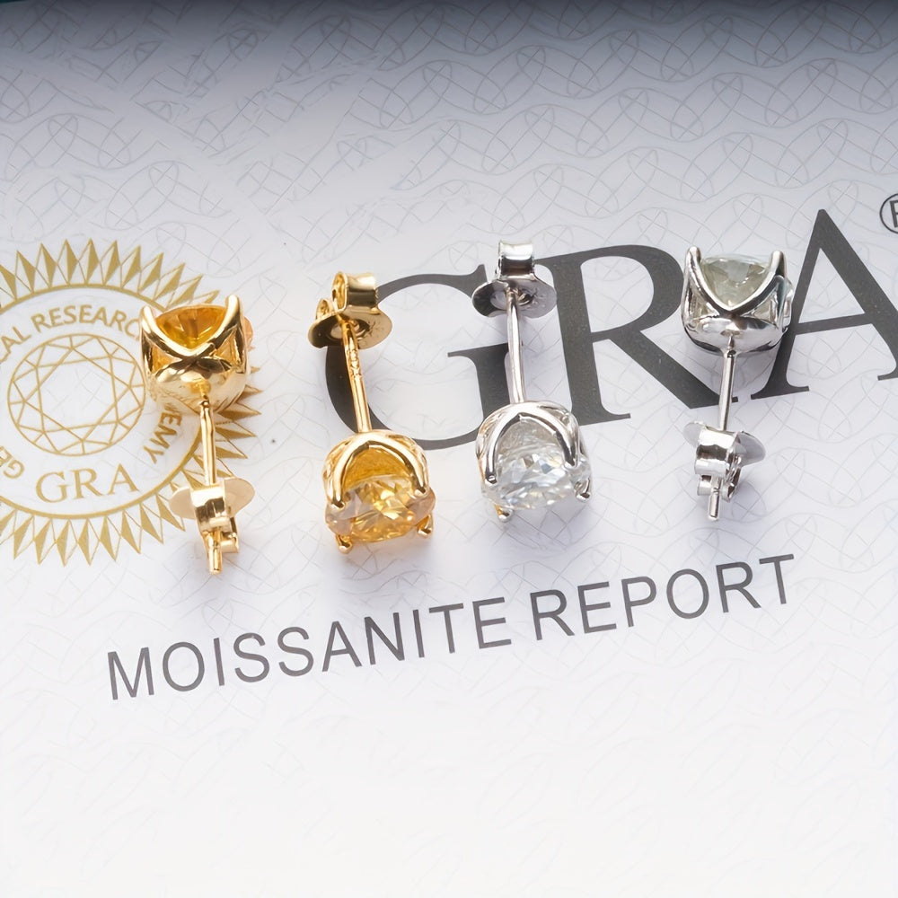 Genuine Moissanite Stud Earrings
