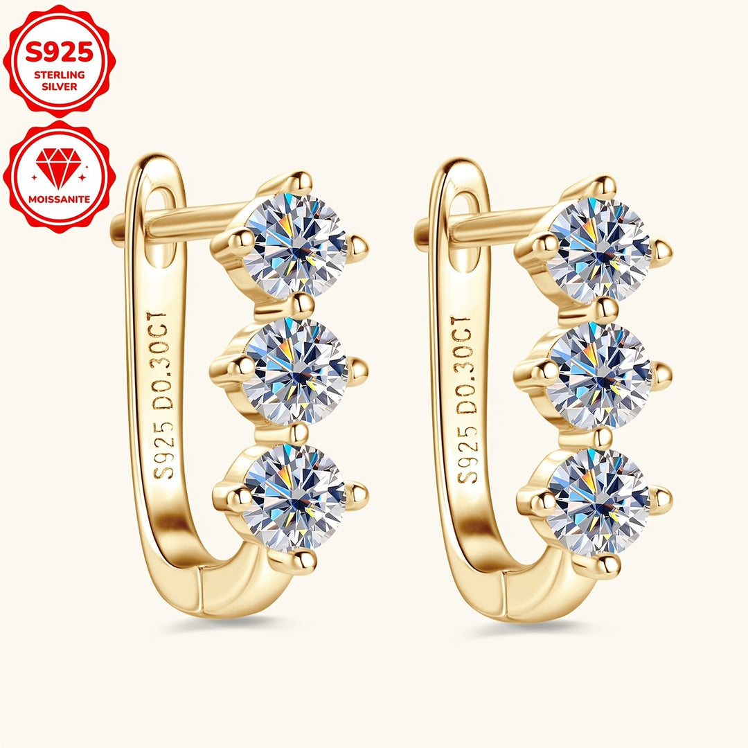 Sterling Silver Moissanite Hoop Earrings