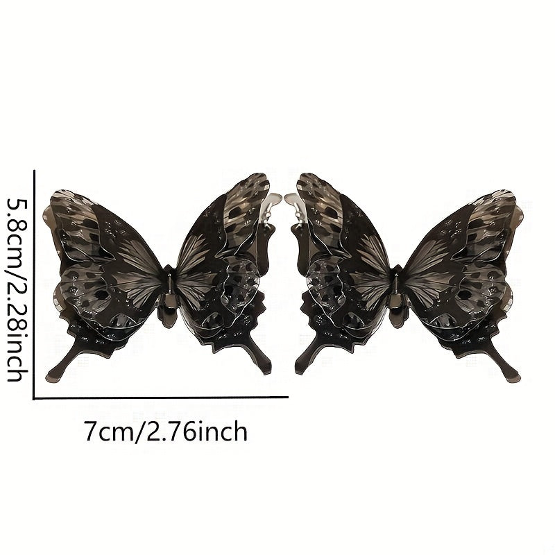 Black Butterfly Design Dangle Earrings