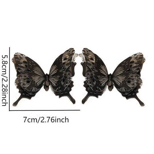Black Butterfly Design Dangle Earrings