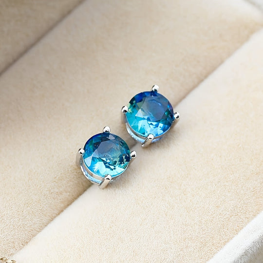 Boho Style Round Cubic Zirconia Earrings