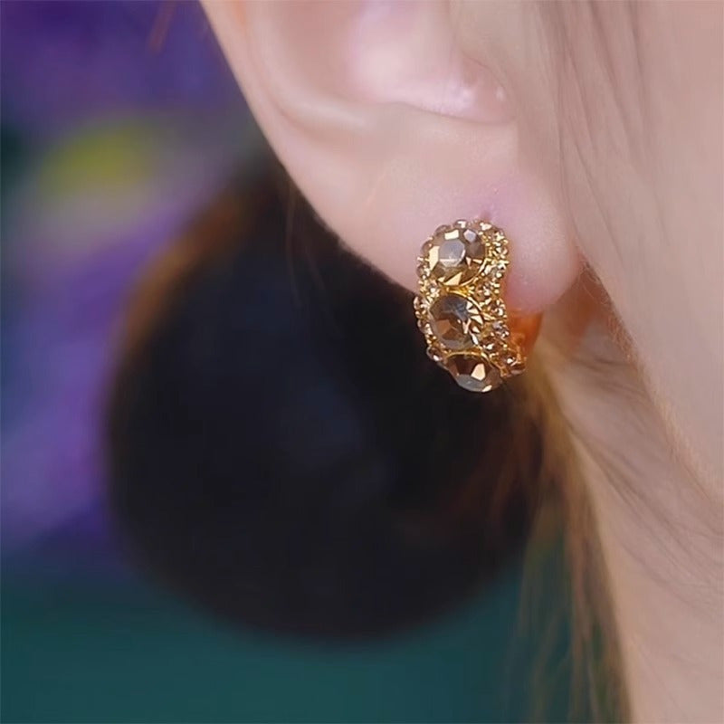 Elegant Rhinestone Hoop Earrings