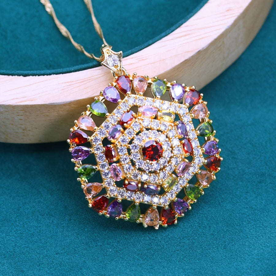 Elegant Pendant Necklace with Synthetic Cubic Zirconia