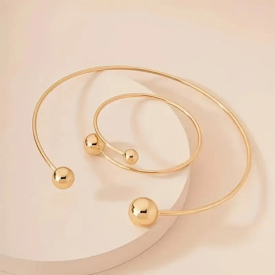 Minimalist Glow Collar & Cuff Bracelet Set