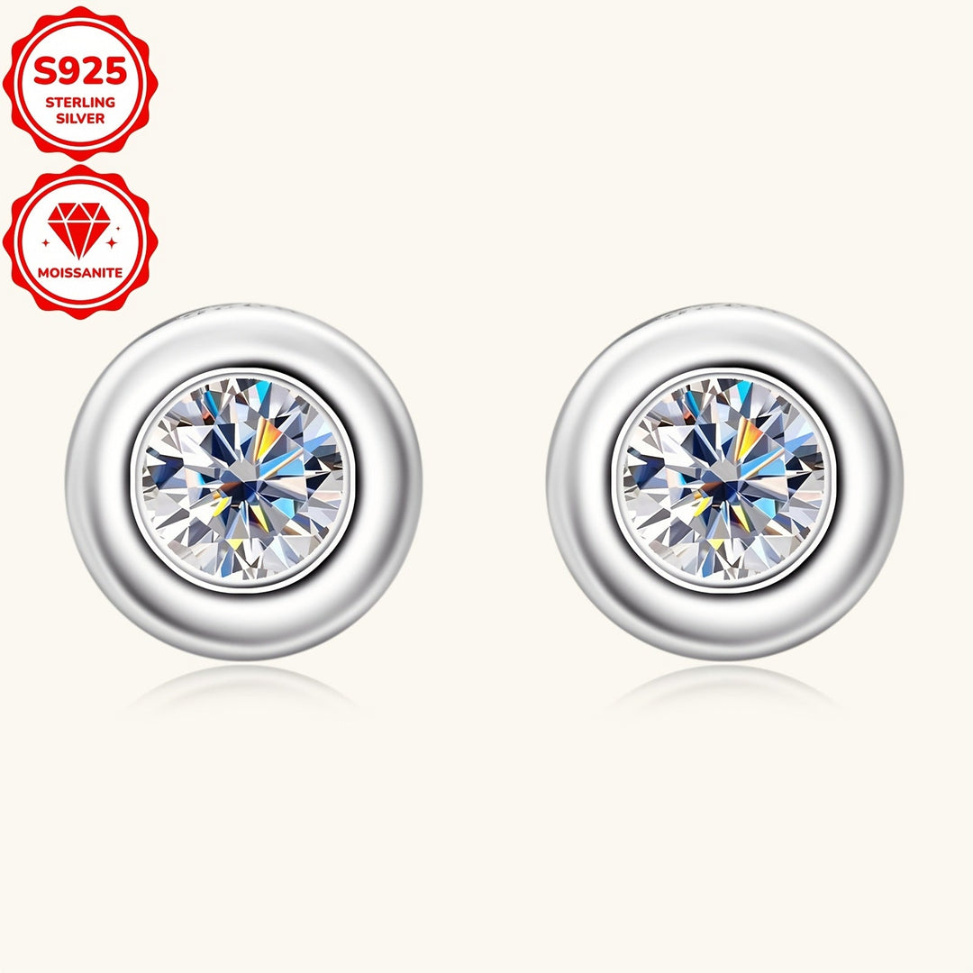 Round Moissanite Bubble Earrings