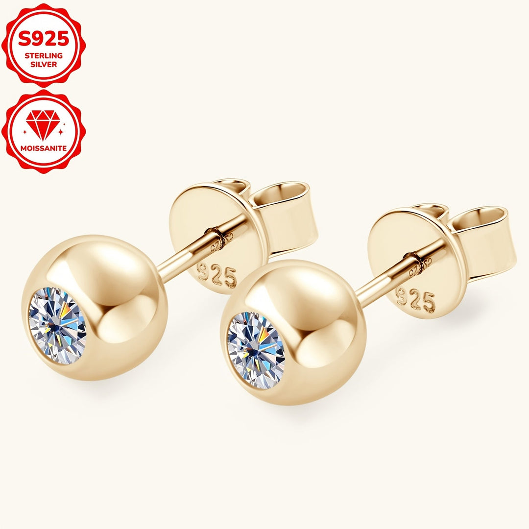 Round Moissanite Bubble Earrings