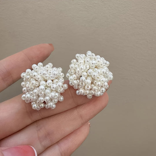 Elegant Faux Pearl Stud Earrings