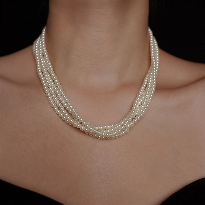 French Style Pearl Choker Necklace