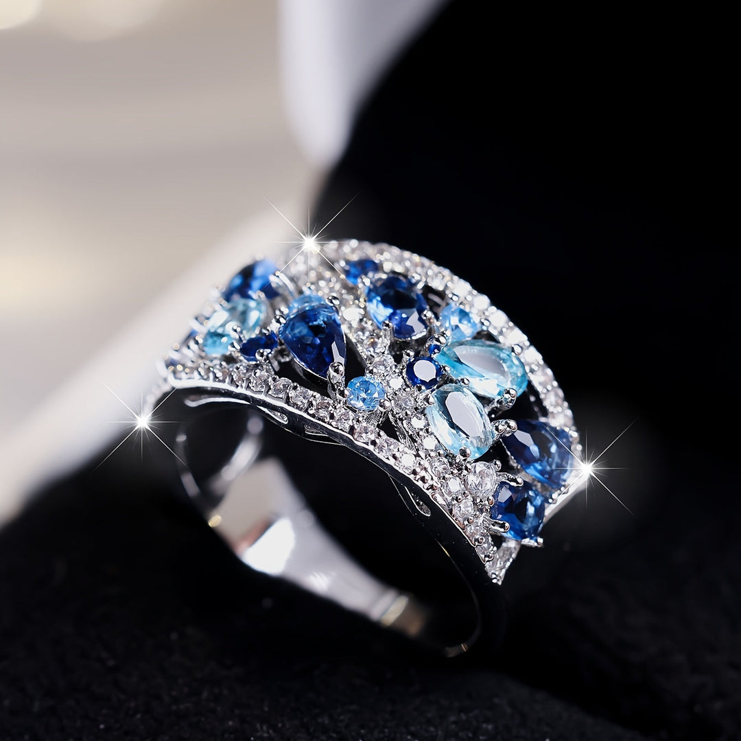 Vintage Blue Gemstone Promise Ring