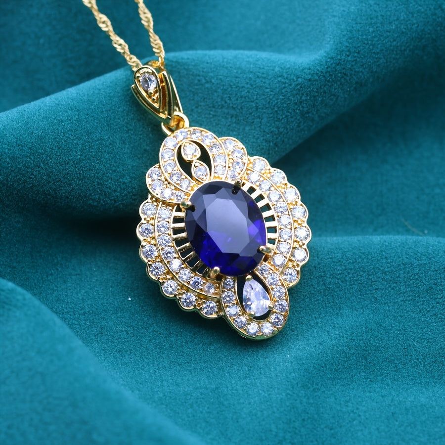 Vintage Elegant Golden Plated Copper Pendant