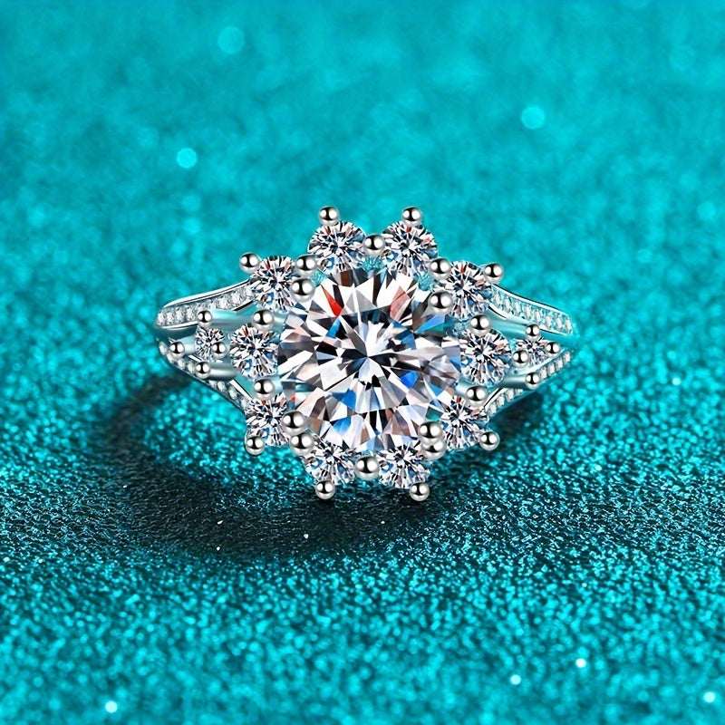 Elegant Moissanite Silver Ring