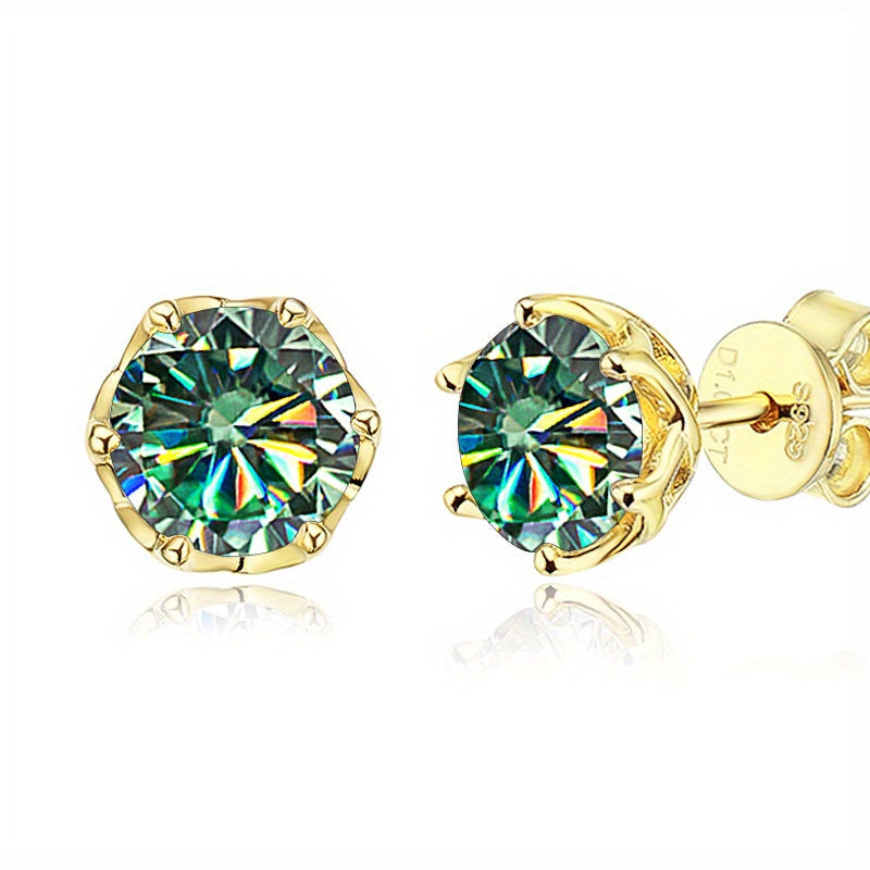 D Color Moissanite Stud Earrings