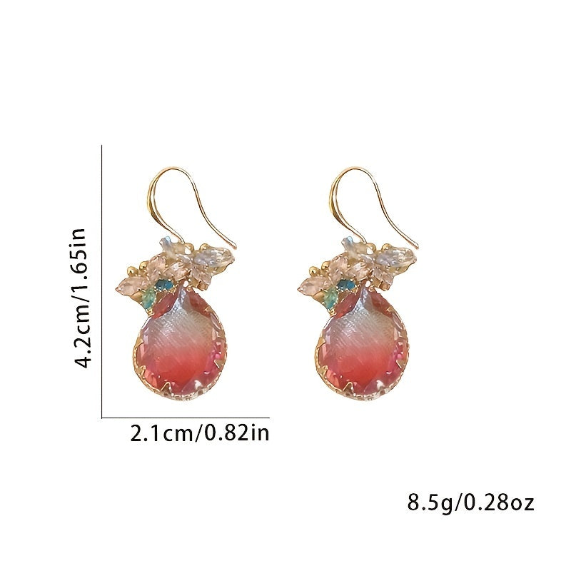 Elegant Butterfly & Water Drop Dangle Earrings