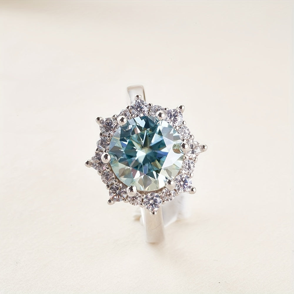 Trendy Round Moissanite Ring