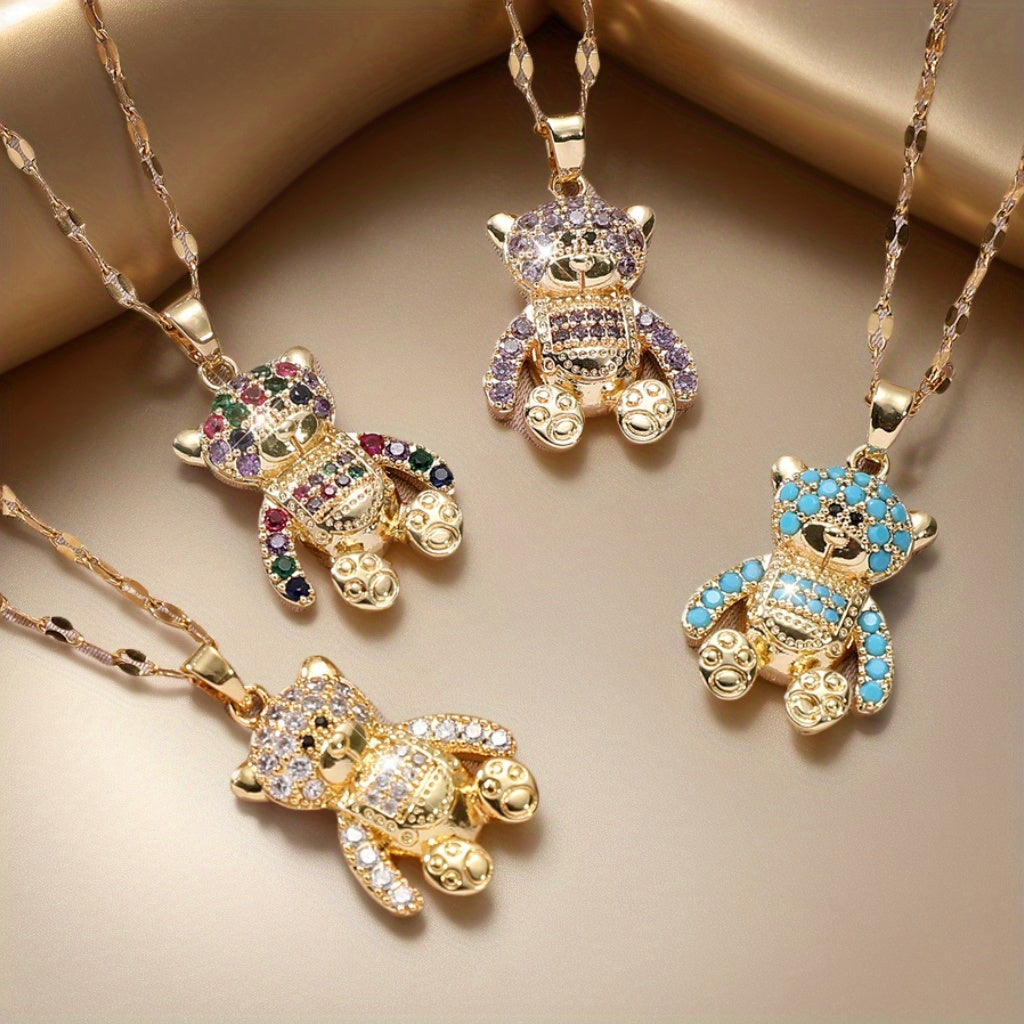 Teddy Bear Pendant Necklace