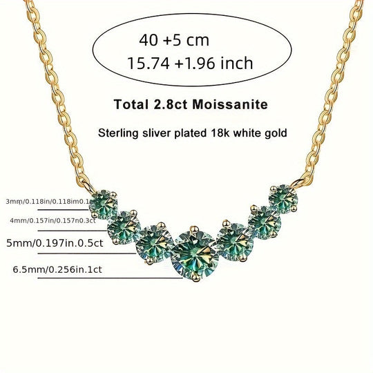 Gold-Plated Moissanite Pendant Necklace