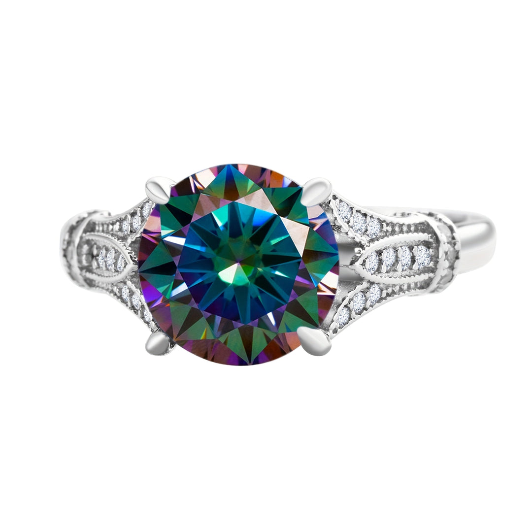 Elegant Round Moissanite Engagement Ring
