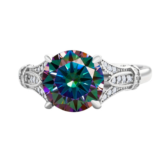 Elegant Round Moissanite Engagement Ring