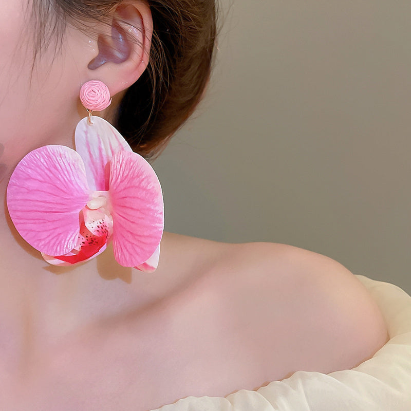Fabric Flower Petal Earrings