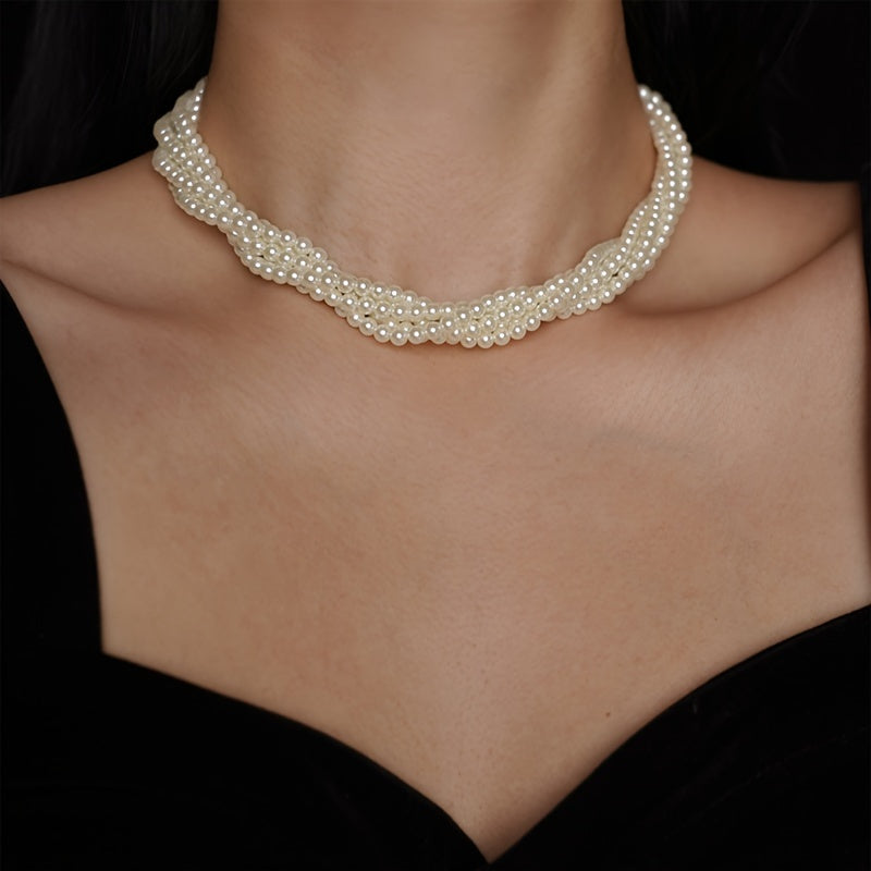 French Style Pearl Choker Necklace