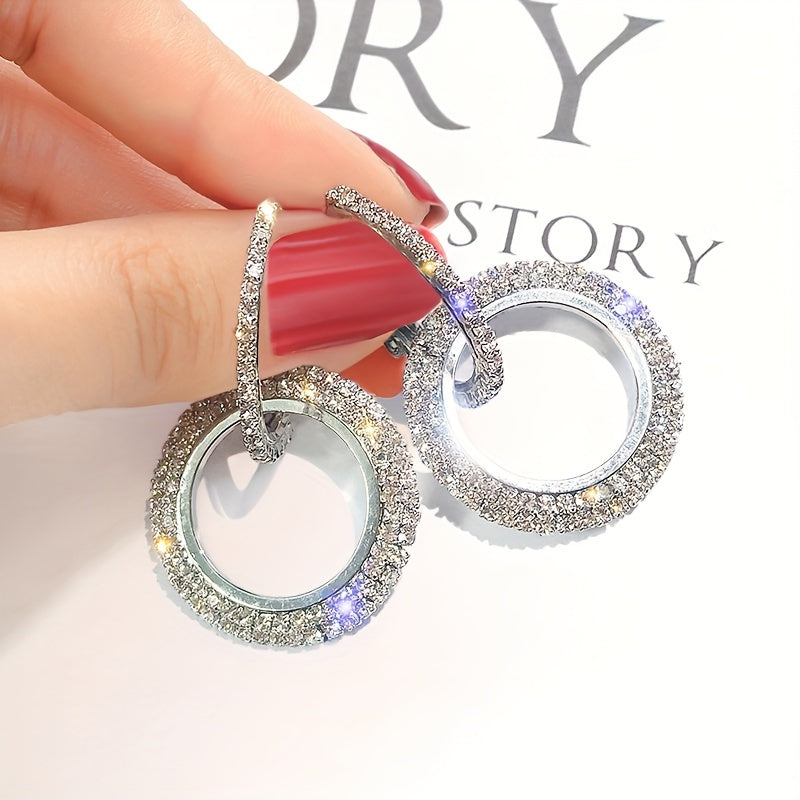 Hollow Circle Pendant Hoop Earrings