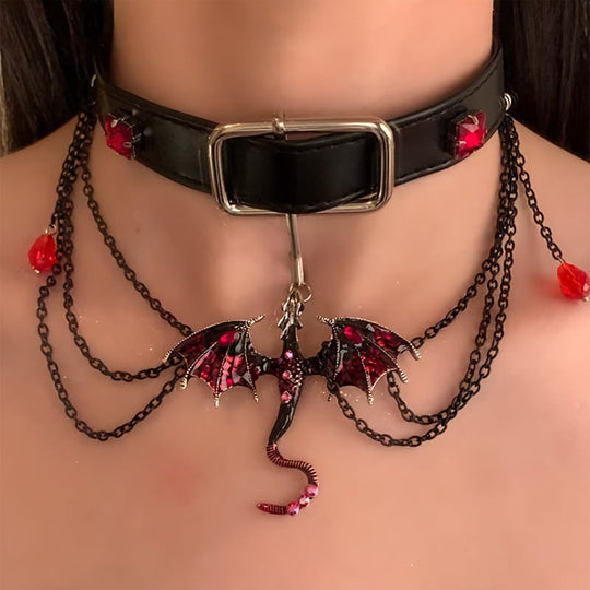 Punk Style Dragon Zodiac Tassel Necklace