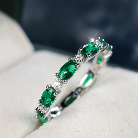 Full Circle Zirconia Sterling Silver Ring