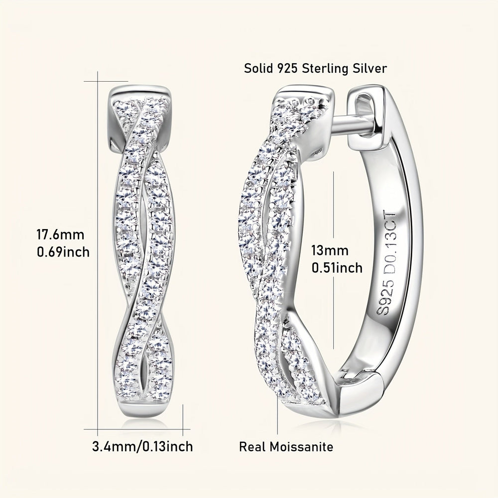 Moissanite Twisted Hoop Earrings