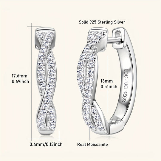 Moissanite Twisted Hoop Earrings