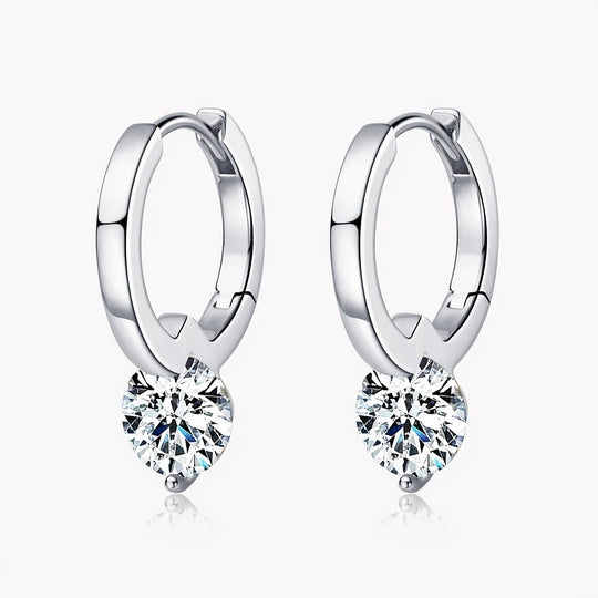 Stylish Round Moissanite Hoop Earrings