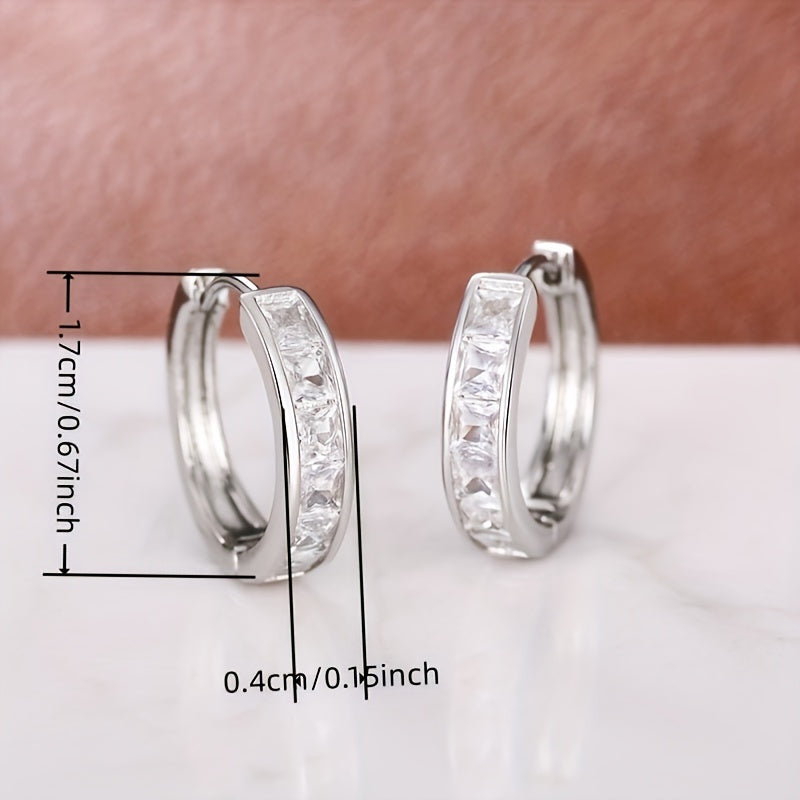 Minimalist Zirconia Hoop Earrings