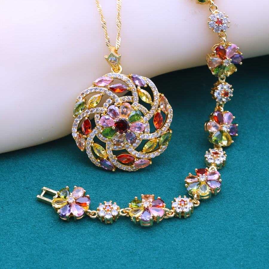 Bohemian Colorful Zirconia Jewelry Set