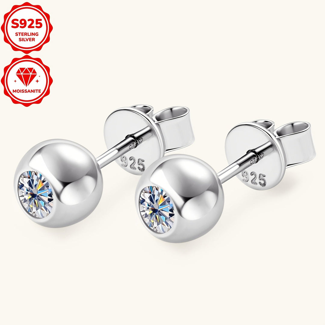 Round Moissanite Bubble Earrings