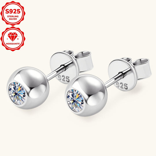 Round Moissanite Bubble Earrings