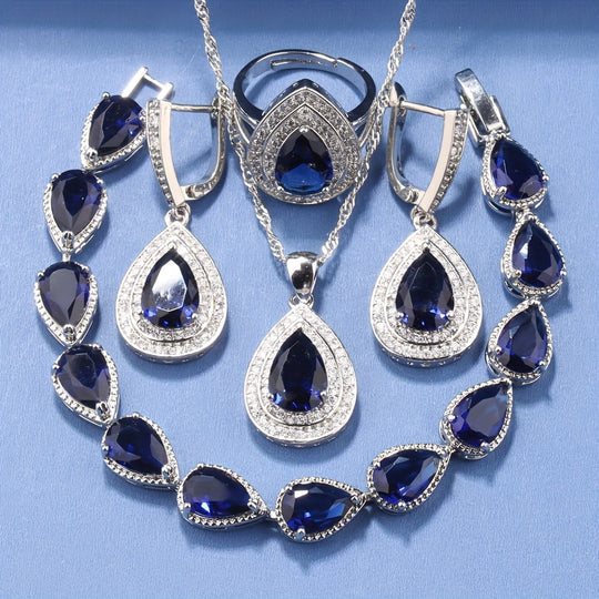 5pcs Plated Silvery Trendy Jewelry Set