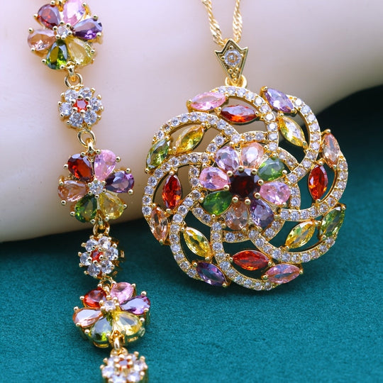 Bohemian Colorful Zirconia Jewelry Set