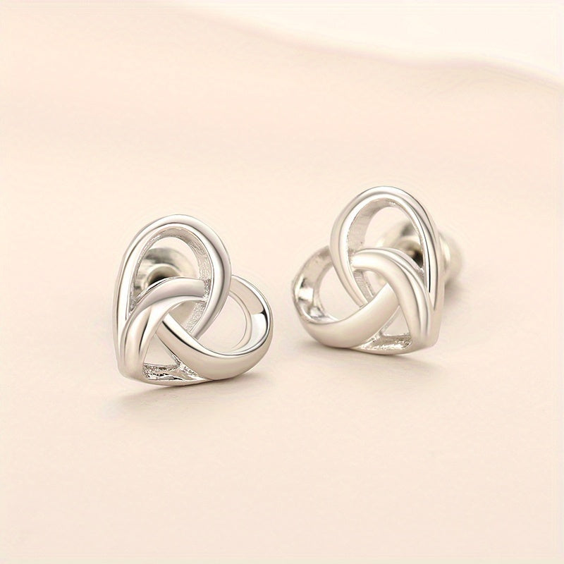 Celtic Heart Knot Stud Earrings