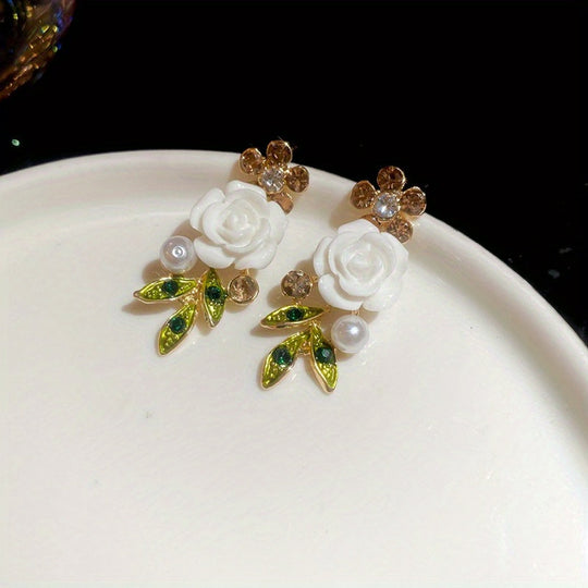 Floral Pearl Drop Earrings