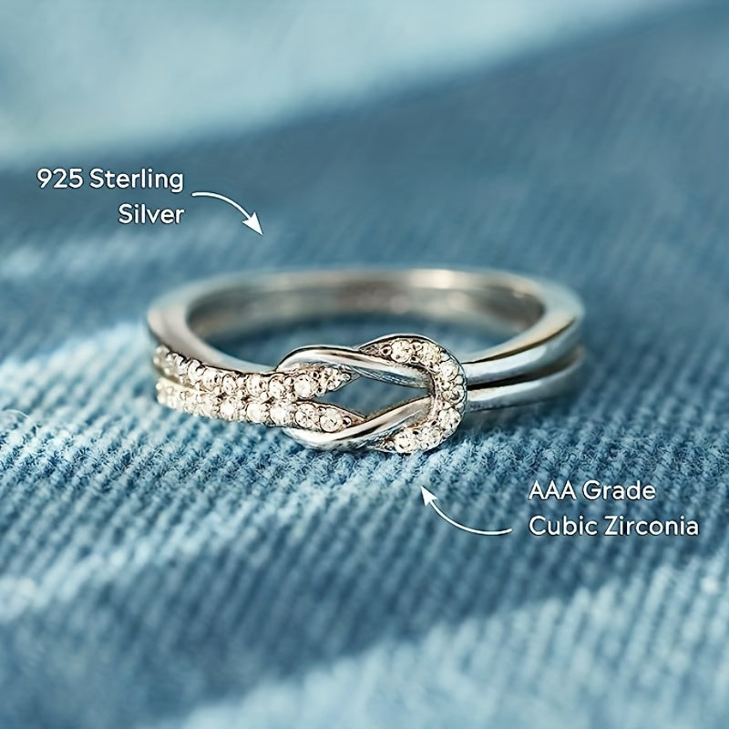 Elegant Twist Infinity Cubic Zirconia Ring
