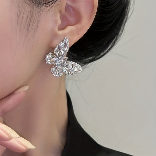 Glittering Butterfly Stud Earrings