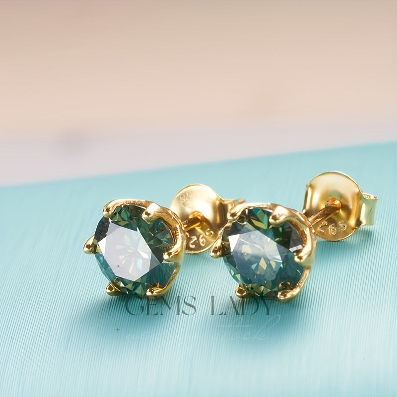 D Color Moissanite Stud Earrings