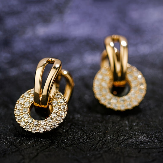 Round Synthetic Zirconia Earrings