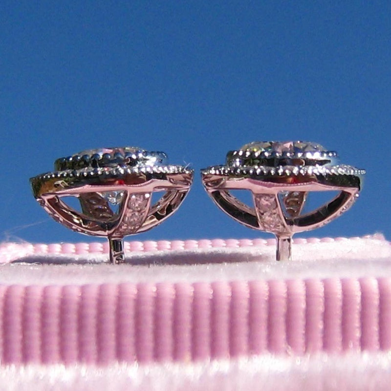 Sparkling Paved Cubic Zirconia Stud Earrings