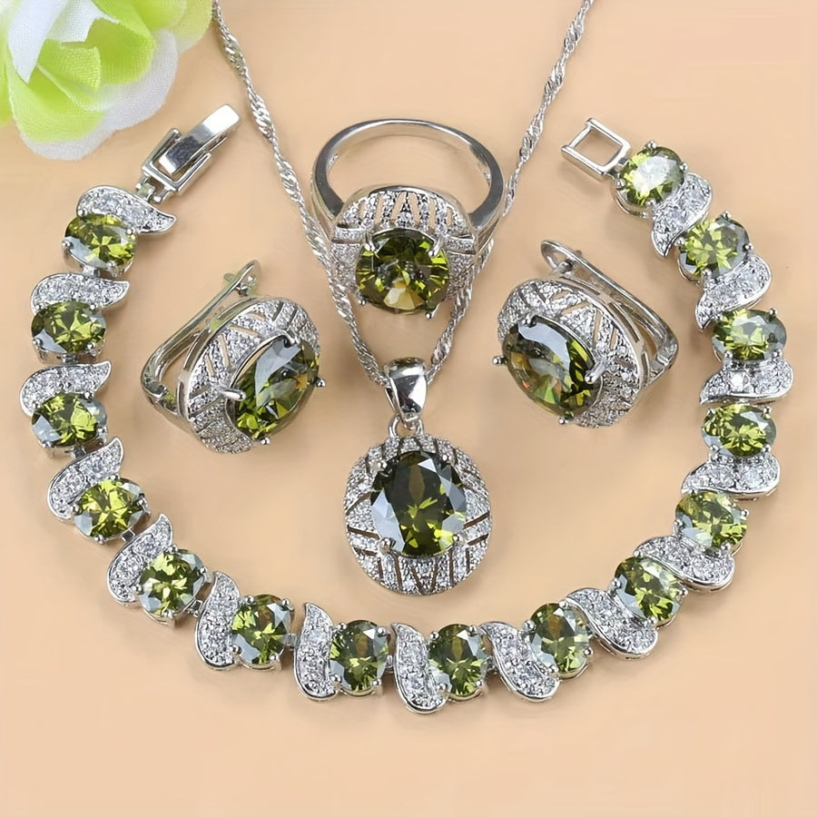 5pcs Elegant Cubic Zirconia Jewelry Set