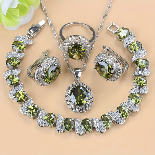 5pcs Elegant Cubic Zirconia Jewelry Set